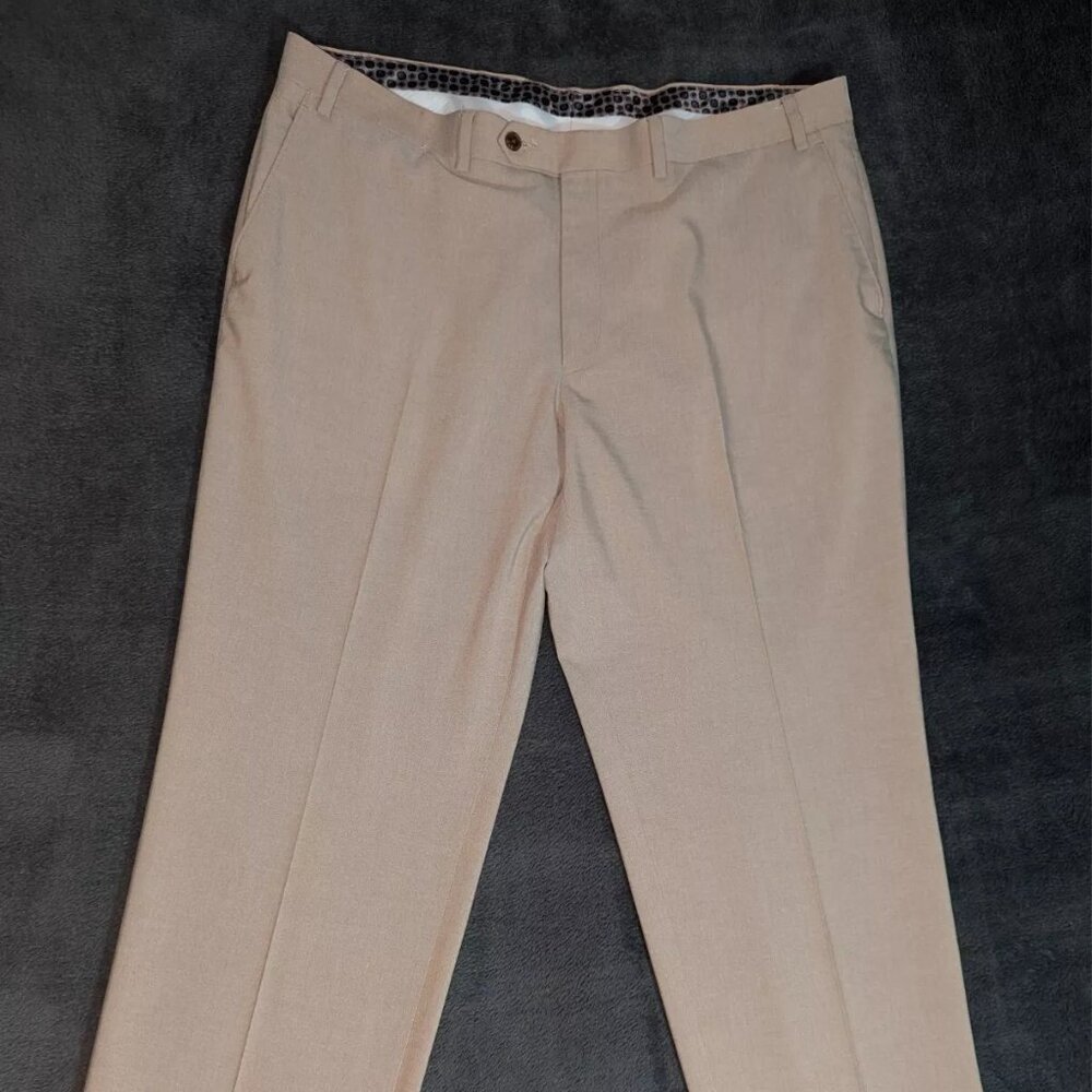 Michael Kors Mens Marvin Classic Fit Stretch Dress Pants 40x30 Beige
